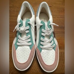Vintage Havana White Sneakers with Mint and Blush Suede Accents